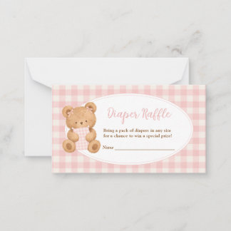 We Can Bearly Wait Beer Baby Meisje Luier Raffle Notitiekaartje