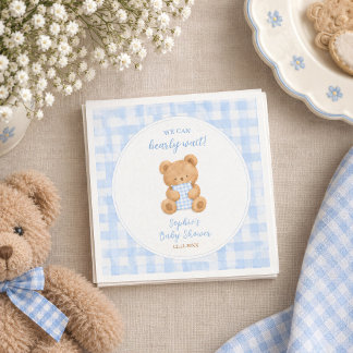 We Can Bearly Wait Beer Jongen Baby Borrel Servet