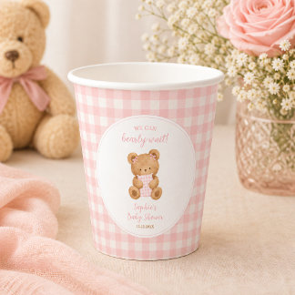 We Can Bearly Wait Beer Meisje Baby Borrel Papieren Bekers