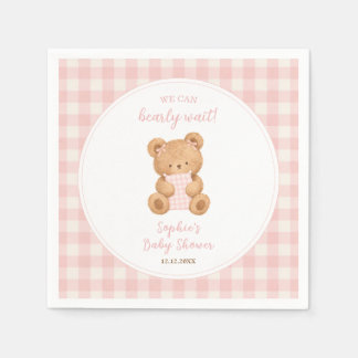 We Can Bearly Wait Beerende Meisje Baby Shower Servet