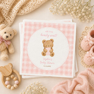 We Can Bearly Wait Beerende Meisje Baby Shower Servet