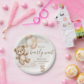 We Can Bearly Wait Birthday Papieren Bordje (Feest)