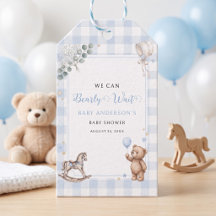 We Can Bearly Wait Blauwe Aquarel Jongensbeertje T