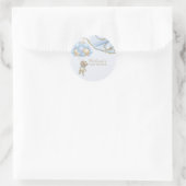 We can bearly wait blauwe ballon cupcake toppers ronde sticker (Tas)