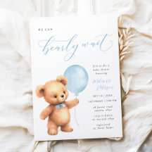 We Can Bearly Wait Blauwe Ballon Jongens Baby Show