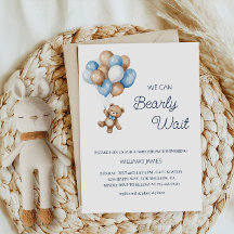 We Can Bearly Wait - Blauwe en bruine teddybeer 