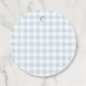 We Can Bearly Wait Blauwe Gingham Teddybeer Bedankjes Labels (Achterkant)