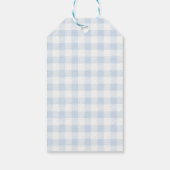 We Can Bearly Wait Blauwe Gingham Teddybeer Cadeaulabel (Achterkant)
