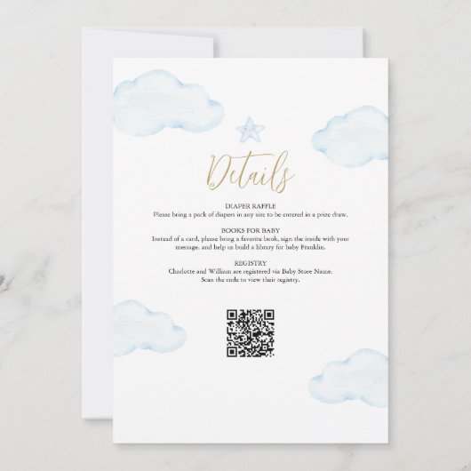 We Can Bearly Wait Blauwe Jongen All In One Baby S Kaart (Achterkant)