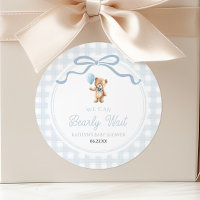 We Can Bearly Wait Blauwe Teddybeer Baby Shower