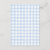 We Can Bearly Wait Blue Floral Gingham Baby Shower Informatiekaartje (Achterkant)