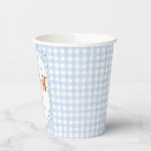 We Can Bearly Wait Blue Gingham Baby Shower  Papieren Bekers (Links)