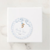 We Can Bearly Wait Blue Teddy Bear Baby Shower Bedankjes Labels (In situ)