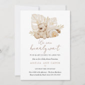 We Can Bearly Wait Boho Baby Borrel Kaart (Voorkant)