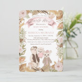 We Can Bearly Wait Boho Bear Family Baby Shower Kaart (Staand voorkant)