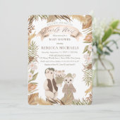 We Can Bearly Wait Boho Bear Family Baby Shower Kaart (Staand voorkant)