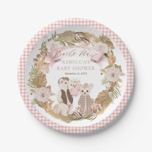 We Can Bearly Wait Boho Bear Family Baby Shower Papieren Bordje