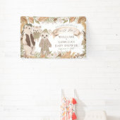 We Can Bearly Wait Boho Bear Family Baby Shower Spandoek (Insitu)