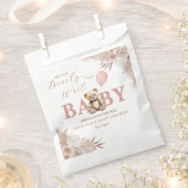 We Can Bearly Wait Boho Pink Teddy Bear Bedankzakje (Geknipt)