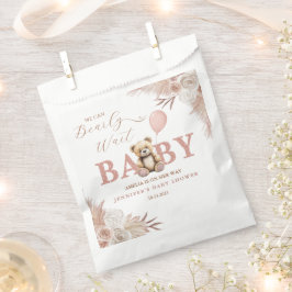 We Can Bearly Wait Boho Pink Teddy Bear Bedankzakje