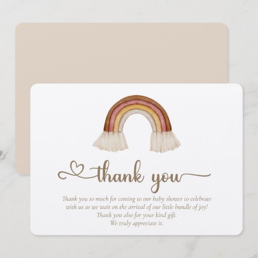 We Can Bearly Wait Boho Speelgoed Bedankkaart (Voorkant / Achterkant)