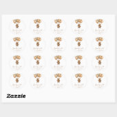 We Can Bearly Wait Boho Teddibeer Baby Shower Ronde Sticker (Vel)