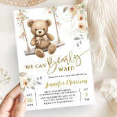 We Can Bearly Wait Boho Teddy Bear Baby Shower Kaart