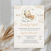 We Can Bearly Wait Boho Teddy Bear Baby Shower  Kaart