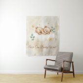 We Can Bearly Wait Boho Teddydier Baby Shower Wandkleed (In situ)