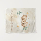We Can Bearly Wait Boho Teddydier Baby Shower Wandkleed (Voorkant (horizontaal))