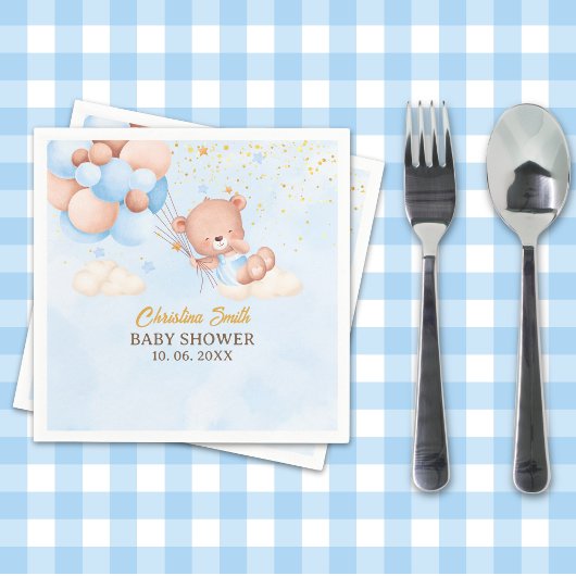 We Can Bearly Wait , Boy Baby Shower Servet