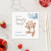 We Can Bearly Wait Boy Teddy Bear Baby Shower Servet (Insitu)