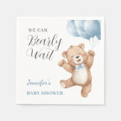 We Can Bearly Wait Boy Teddy Bear Baby Shower Servet (Voorkant)