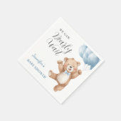 We Can Bearly Wait Boy Teddy Bear Baby Shower Servet (Hoek)