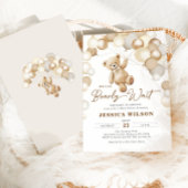 We Can Bearly Wait Brown Teddy Bear Baby Shower Kaart