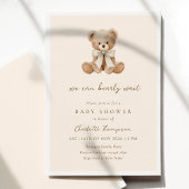 We Can Bearly Wait Bruine Baby Shower Kaart
