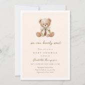 We Can Bearly Wait Bruine Baby Shower Kaart (Voorkant)