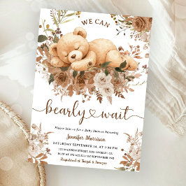 We Can Bearly Wait Bruine Beer Welpen Baby Shower Kaart