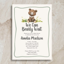 We Can Bearly Wait Calligrafie Rustieke Baby Showe