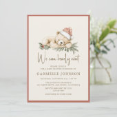 We Can Bearly Wait Christmas Baby Shower Kaart (Staand voorkant)