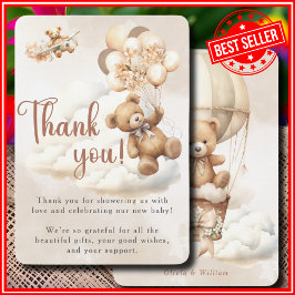 We Can Bearly Wait Cub Brown Baby Shower Bedankkaart