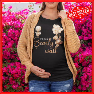 We Can Bearly Wait Cub Brown Baby Shower Tri-Blend Shirt
