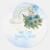 We Can Bearly Wait Cupcake-versiering Ronde Sticker (Voorkant)