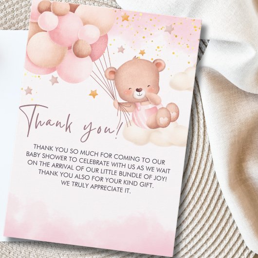 We Can Bearly Wait Cute Bear Baby Shower Bedankkaart