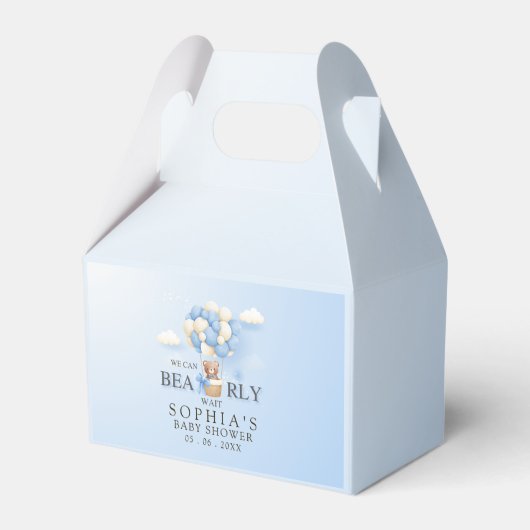 We can Bearly Wait Cute Bear Baby Shower Boy Bedankdoosjes (Achterkant)