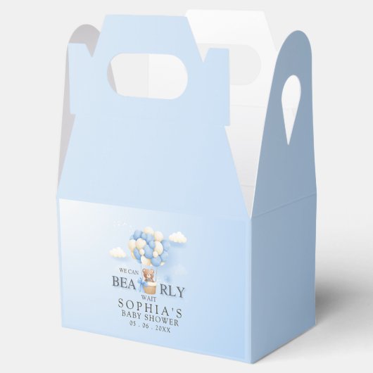 We can Bearly Wait Cute Bear Baby Shower Boy Bedankdoosjes (Geopend)