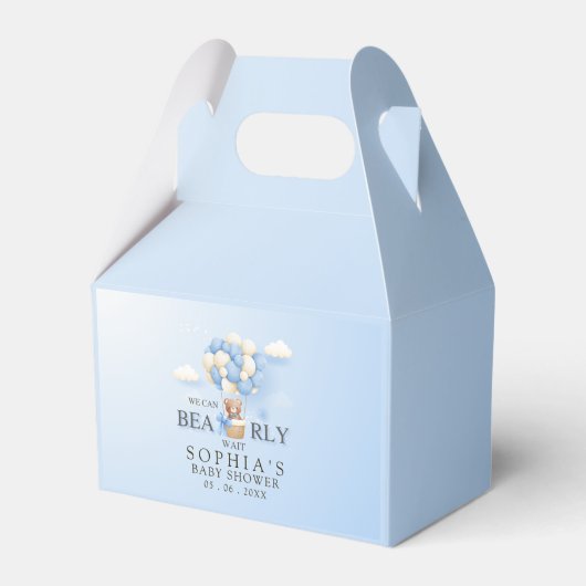 We can Bearly Wait Cute Bear Baby Shower Boy Bedankdoosjes (Voorkant Zijde)
