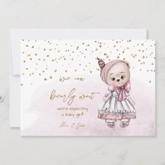 We Can Bearly Wait Cute Stuffed Animal Pregnancy Aankondiging (Voorkant)