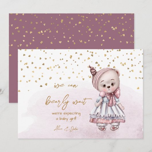 We Can Bearly Wait Cute Stuffed Animal Pregnancy Aankondiging (Voorkant / Achterkant)