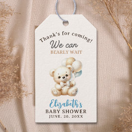 We can Bearly wait, cute watercolor bear Cadeaulabel